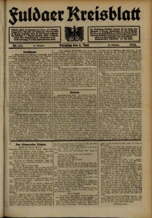 Ausgabe vom Dienstag, den 09. Juni 1914.