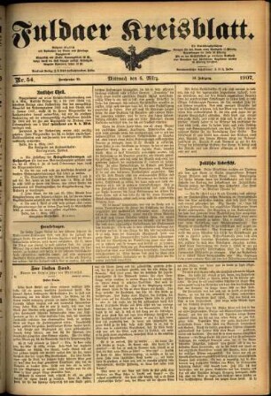 Ausgabe vom Mittwoch, den 06. März 1907.