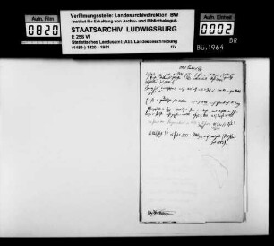 Notizen [des Finanzassessors Paulus und des Oberstudienrats Christoph Friedrich Stälin] zu Stoff und Arbeitsweise der OAB