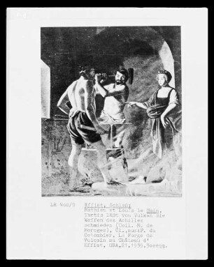 Thetis lässt von Vulkan die Waffen des Achilles schmieden