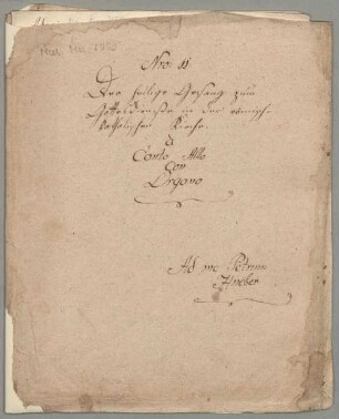 Masses, V (2), org, F-Dur - BSB Mus.ms. 7559 : [dust cover title:] Nro: 11 // Der heilige Gesang zum // Gottesdienste in der römisch- // katholischen Kirche. // à // Canto Alto // con // Organo // [at bottom right:] Ad me Petrum // Hueber
