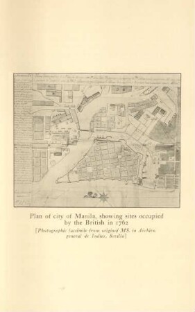 Plan of city of Manila, showing sites occupied by the British in 1762