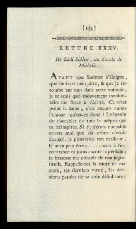 Lettre XXXV.