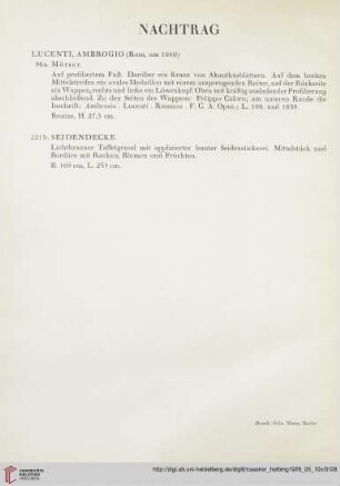 Nachtrag (Nr. 96a-221b)