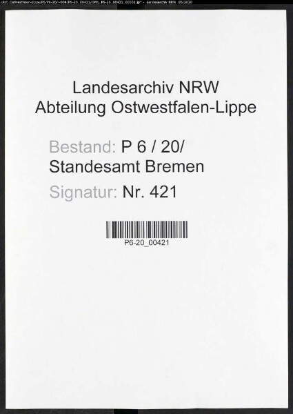 Sterberegister Standesamt Bremen