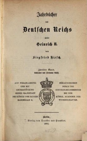 Jahrbücher des Deutschen Reichs unter Heinrich II.. 2