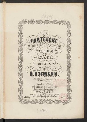 Cartouche : Komische Oper in I Act