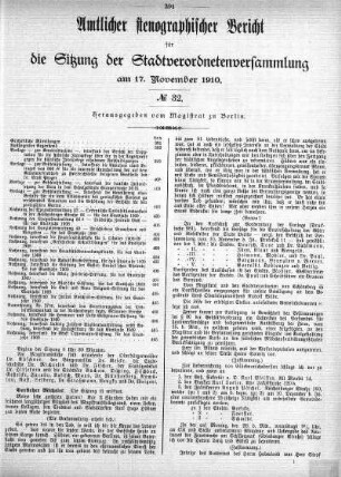 No. 32, 17. November 1910