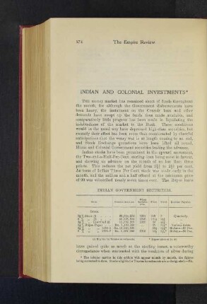 Indian and Colonial Investments.