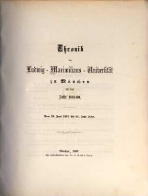 Chronik. 1868/69