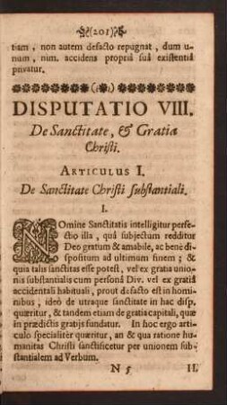 Disputatio VIII. De Sanctitate, & Gratia Christi.