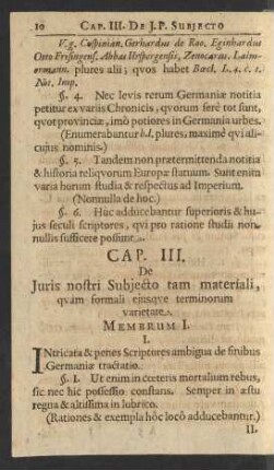 Cap. III. De Juris nostri Subjecto tam materiali, qvam formali ejusqve terminorum varietate.