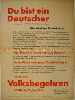Aufruf zur Teilnahme am Volksbegehren