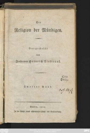 Bd. 2: Die Religion der Mündigen