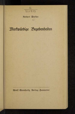 Merkwürdige Begebenheiten