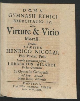 4: De Virtute & Vitio Morali