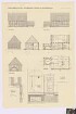Hohne (Kreis Celle [heute Truppenübungsplatz Bergen]): Hof Wrogemann. - Backhaus mit Häuslingswohnung (Ost-Seiten-Ansicht, West-Seiten-Ansicht, Süd-Giebel-Ansicht, Nord-Giebel-Ansicht, Längsschnitt A-B, Grundriss). - Herdnische und Stubentür (Ansicht, Horizontalschnitt). - Stubentür (Schnitt A-B)