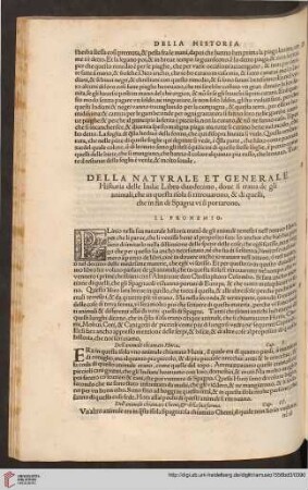 Della generale et naturale historia delle Indie. Libro duodecimo, dove si tratta de gli animali, che in questa isola si ritrovarono, & di quelli, che in fin di Spagna vi si portarono