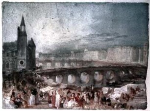 Ansicht von Paris: Blumenmarkt und Pont du Change