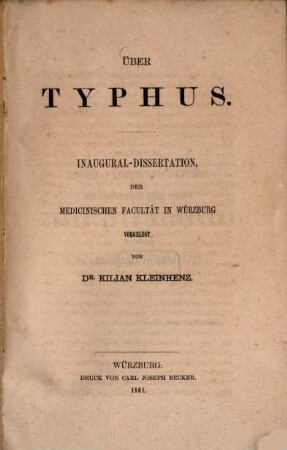 Über Typhus