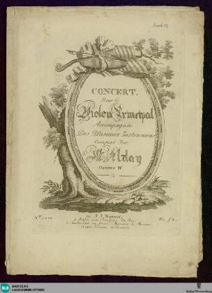 Concert pour le violon principal : accompagnée des plusieurs instruments; oeuvre 4
