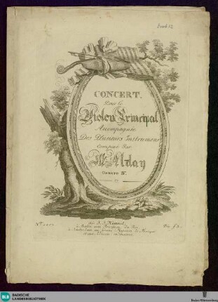 Concert pour le violon principal : accompagnée des plusieurs instruments; oeuvre 4