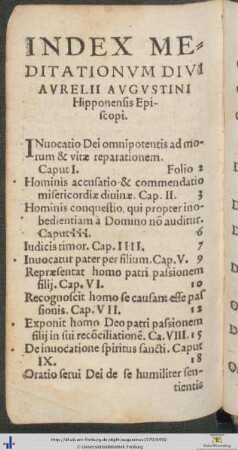 Index Meditationum