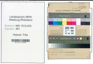 Entnazifizierung Fritz Hoever , geb. 26.03.1903 (Haendler)