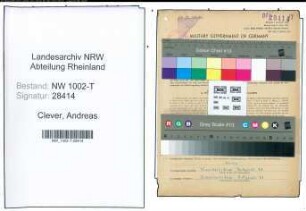 Entnazifizierung Andreas Clever , geb. 13.10.1901 (Buchhalter)