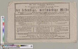 Der lebendige, merkwürde Wilde
