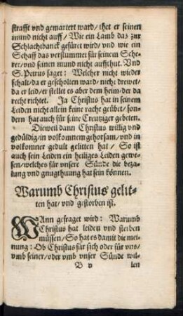 Warumb Christus gelitten hat/ und gestorben ist.