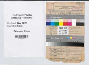 Entnazifizierung Hans Scheven , geb. 10.07.1900 (Angestellter)
