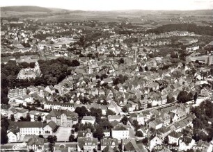 Luftbildaufnahme, Detmold. Ansichtskarte