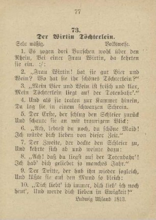 73. Der Wirtin Töchterlein