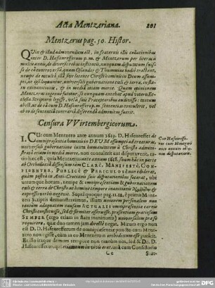 Mentzerus pag. 50. Histor.