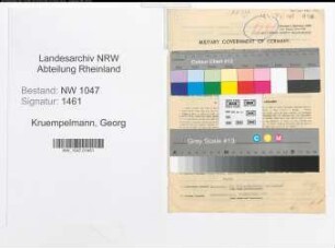 Entnazifizierung Georg Kruempelmann , geb. 08.10.1894 (Apotheker)