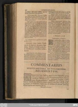 Commentarius In Epistolam Pauli Ad Philemonem.
