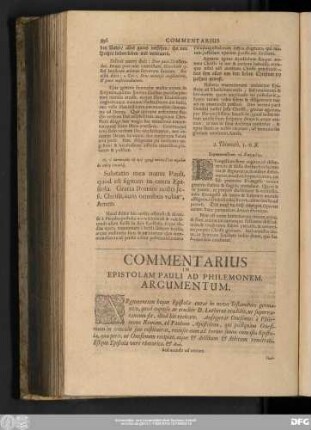 Commentarius In Epistolam Pauli Ad Philemonem.