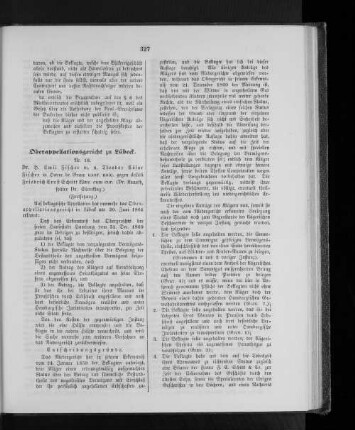 Oberappellationsgericht zu Lübeck.