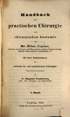Handbuch der praktischen Chirurgie und chirurgischen Anatomie. 1