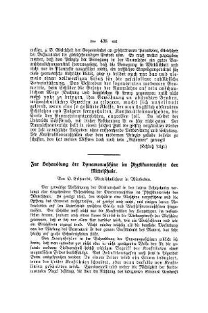 Zur Behandlung der Dynamomaschine im Physikunterrichte der Mittelschule