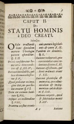 Caput II. De Statu Hominis à Deo Creati