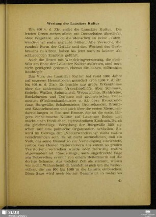Wertung der Lausitzer Kultur