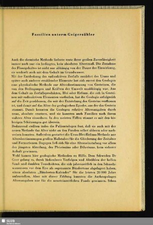 Fossilien unterm Geigenzähler