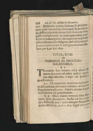Titul. XVIII. De Terminis In Processu Solennibus.
