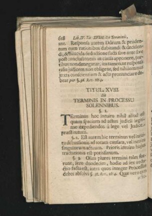 Titul. XVIII. De Terminis In Processu Solennibus.