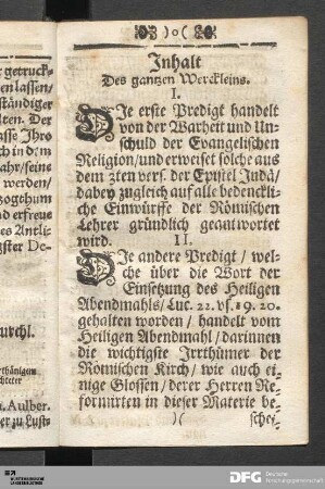 Inhalt Des gantzen Werckleins.