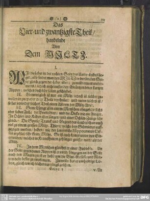 Das Vier- und zwantzigste Theil, handelnde Von dem Miltz