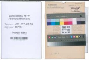 Entnazifizierung Hans Prange , geb. 05.07.1905 (Verwaltungsbeamter)