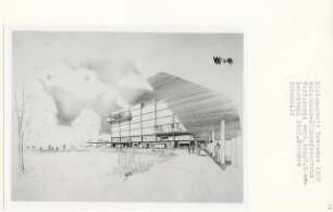 Warenhaus-Einkaufszentrum, Berlin-Mitte (Diplomarbeit bei Bernhard Hermkes): Perspektivische Ansicht